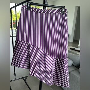 Banana Republic Purple Striped Asymmetrical Skirt